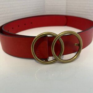 Aritzia Alxiliary red leather belt.